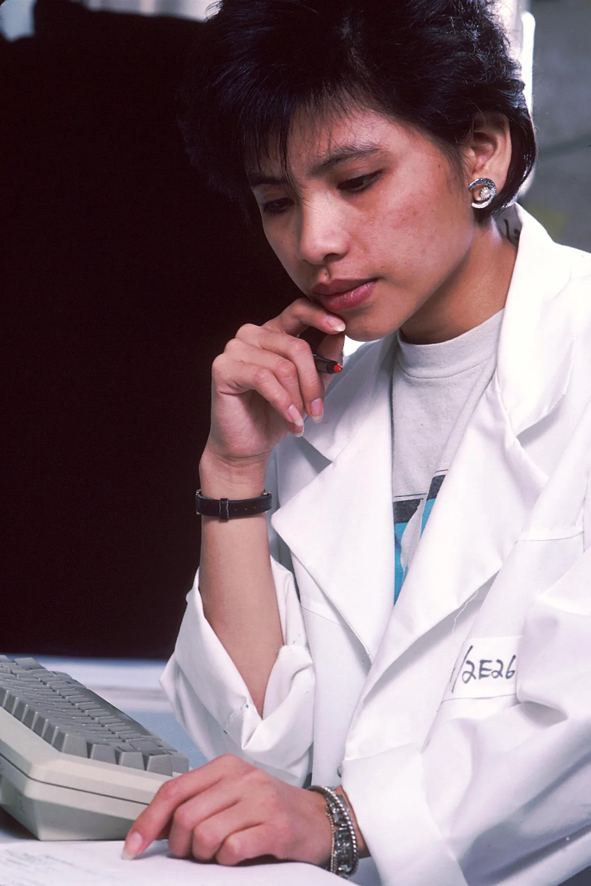 Scientist at computer